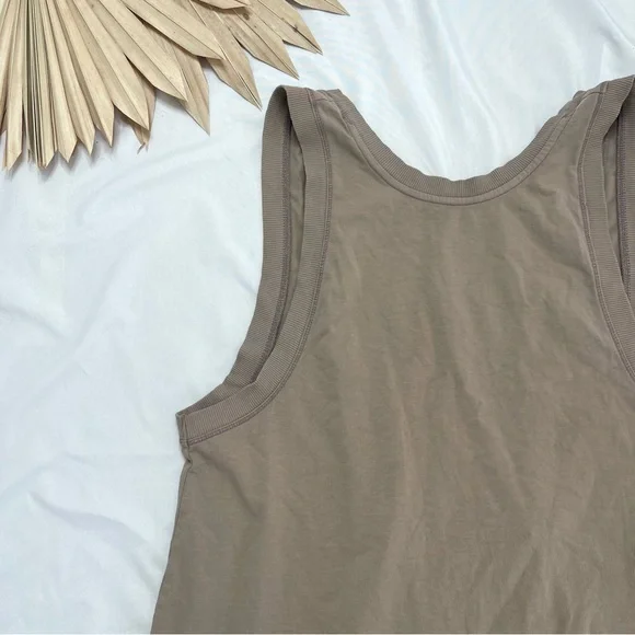 Free People FP Movement Hot Shot Tunic Tank Beige Tan Neutral Dress Size Small - Picture 6 of 10